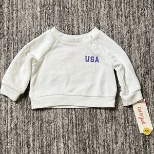 Cat & Jack White USA Kids Sweatshirt Size 0-3M